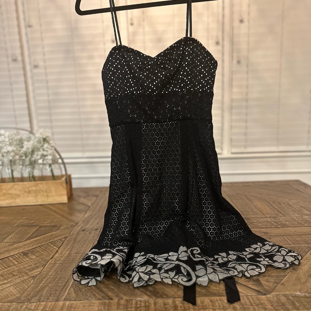 BCBGMaxAzria Black and Cream Dress